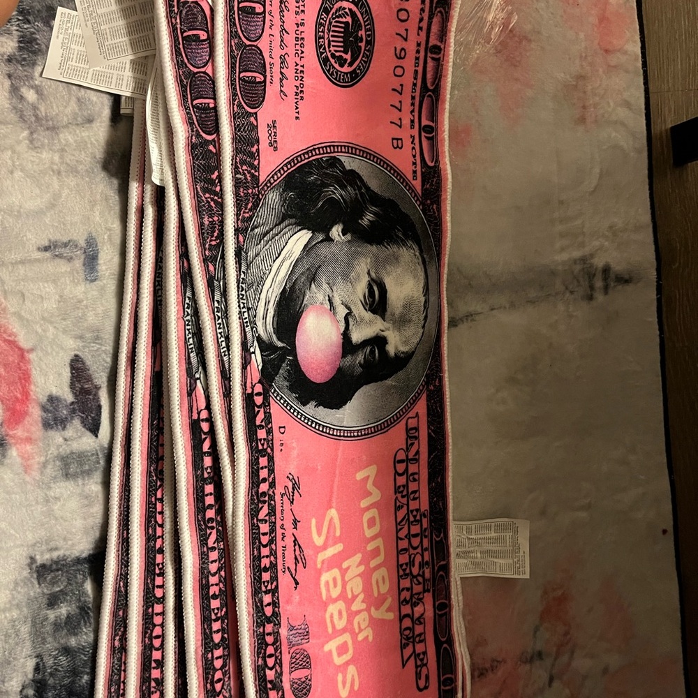 Pink Money Print Scarf Total of Ten